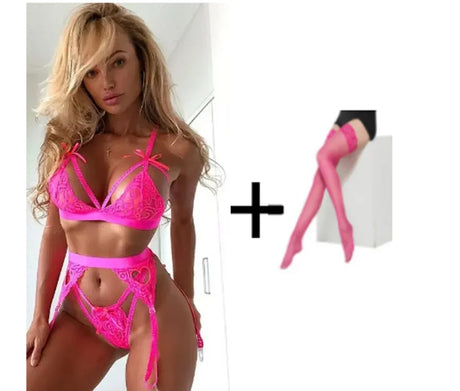 Hot Women Sexy Lingerie Set LaceTransparent Mesh Bra Thongs Underwire Lingerie Underwear Erotic Intimate Babydolls Underwear