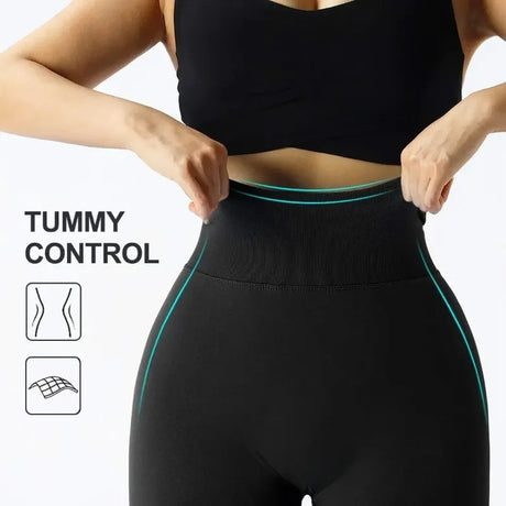 Seamless Knitted Leggings Women High Waist Sports Pants  High Elastic Gym Workout Running Leggings Sexy Hip Liftting Leggings