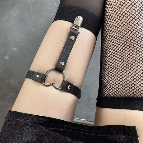1pc/2pc Punk Metal Tassel Pendant Pink PU Leather Choker Collar Sexy Spiked Neck Strap Clavicle Men Necklaces for Women Gothic