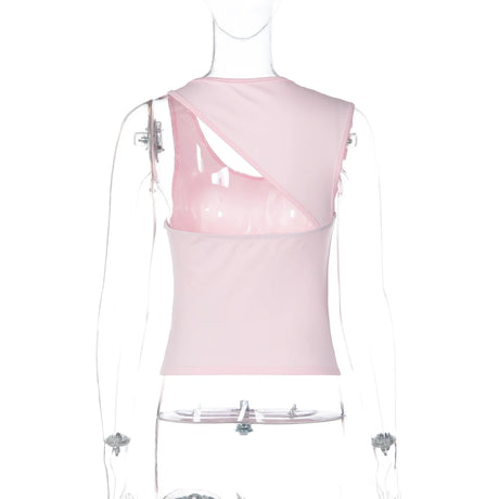 Dulzura Asymmetric One Shoulder Backless Slim Sleeveless Tank Top Women'S Solid Sexy Casual Top Street Style Y2K Summer Clothes