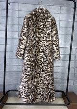 ZADORIN 130cm Long Thicken Lapel Cow Print White Brown Faux Fur Coat Woman Clothing Luxury Fluffy Jacket Winter Fur Coats Woman