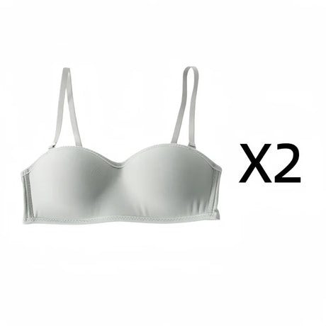 2 PCS Women Solid Invisible Bras Strapless Bralette 1/2 Cup Underwear Female Seamless Party Wedding Bra Sexy Lingerie
