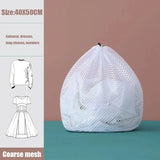1Pc Drawstring Mesh Laundry Bags Fine/Coarse Mesh Washing Machine Travel Laundry Pouch Soft White Lingerie Storage Clothing Hot