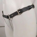 18 Leather Bondage Sleepwear Open Crotch Porn PU Garter Belt Lingerie Metal Chain Women Hot Babydoll Dress Strap Leg Sexy Briefs