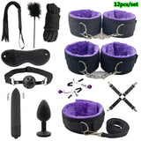 SM Sex Products BDSM Bondage Set Handcuffs Anal plug Tail Whip Gag Vibrat Adult Toys Exotic Accessories Sex Toys for Couples