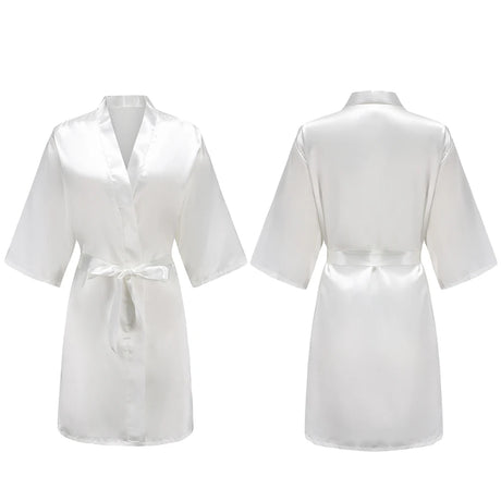 Women's Pure Short Silky Robes Bridesmaid Bride Party Satin Robes Sleepwear