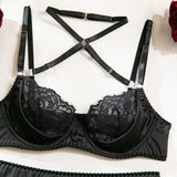 Ellolace Lace Lingeries Sexy Hot Halter Bra Heart g-String Thongs Sissy Erotic Garter Ensemble Exotic Sets Romantic Underwear