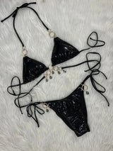 New 2026 Luxury Rhinestones String Bikinis Set Women Summer Beach 2 Piece Swimsuit Female Triangle Swinwears