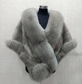 White Fur Shawl Women's  Jacket  Autumn Winter Faux Mink Fox Fur Dress Cheongsam Cloak Coats New 2026 Thicken Warm Short Outwear