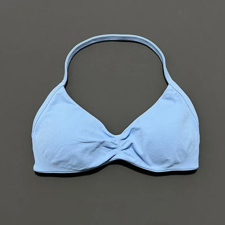 HISTELLO Strappy Bra Women Seamless Gym Underwear High Support Halter Sexy Sports Pilates Clothing Push-up Yoga Workout Tank Top