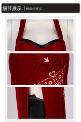 Ada Wong Cosplay Dress Uniform Halloween Christmas Costume Women Red Lace Cheongsam Lingerie Suit Movie Secret Service Outfits