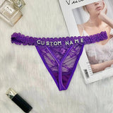 Custom Thong with Name Customized Pantie Rhinestone Letter Sexy Personalized Lingerie Gift T-back G-String Bikini Jewelry
