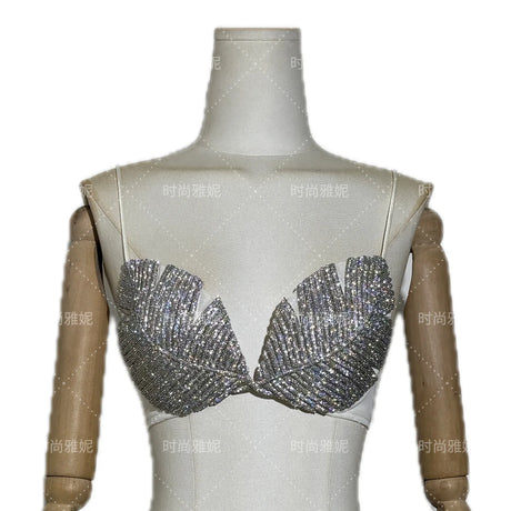 New Internet Celebrity Diamond Studded Bikini Tops, Bras, Stage Performance Costumes, Sexy Luxury Bras, And Chest Accessories