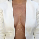 1pcs Summer New Fashion Rhinestone Body Chain Chest Chain Women's Beach Bikini Sexy Body Jewelry Nightclub Party Underwear Gift