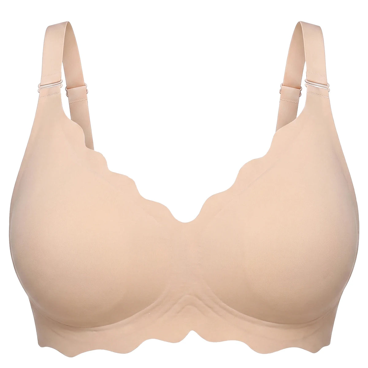 Bras for Women No Underwire Scalloped Wireless Push Up Bra Seamless Full Coverage Supportive Plus Size Tshirt Bra, Soft Breathable Comfortable Bralette, Leopard & Polka Dot Print Ice Silk Bra