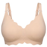 Bras for Women No Underwire Scalloped Wireless Push Up Bra Seamless Full Coverage Supportive Plus Size Tshirt Bra, Soft Breathable Comfortable Bralette, Leopard & Polka Dot Print Ice Silk Bra