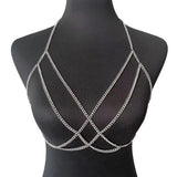 Metal Body Chain Bra Harness Sexy Chest Chain Beach Body Jewelry For Women 2025 Rave Accessories