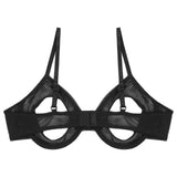 Women's Sheer Mesh Hollow Out Open Nipples Underwired Bra Tops  Push Up Unlined Bralette Bra Sexy Brassiere Balconette Underwear