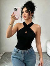 3Pcs Ladies Rib Knit Long Sleeve Bodysuit Round Neck Raglan Sleeve Slim Stretchy Basic Layering Body Tops