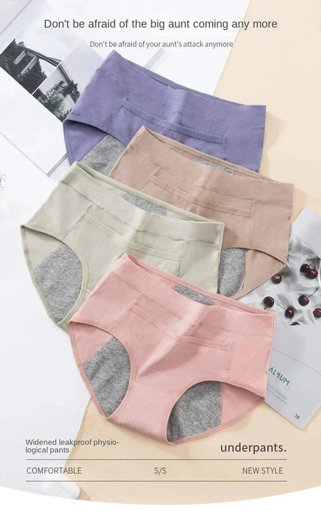 3PCS Cotton Menstrual Panties Leak Proof Breathable Sexys Panties Woman Women Girls Physiological Pants Women's Intimates M-XL