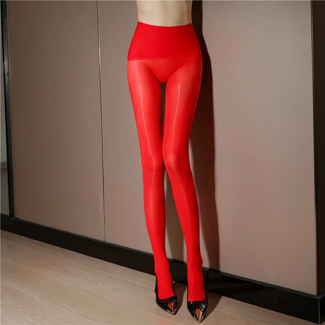High Waist Seamless Stockings Horse Oil Stockings Sexy Oily Pantyhose Thin Section Flesh-colored Glossy Stockings женские чулки