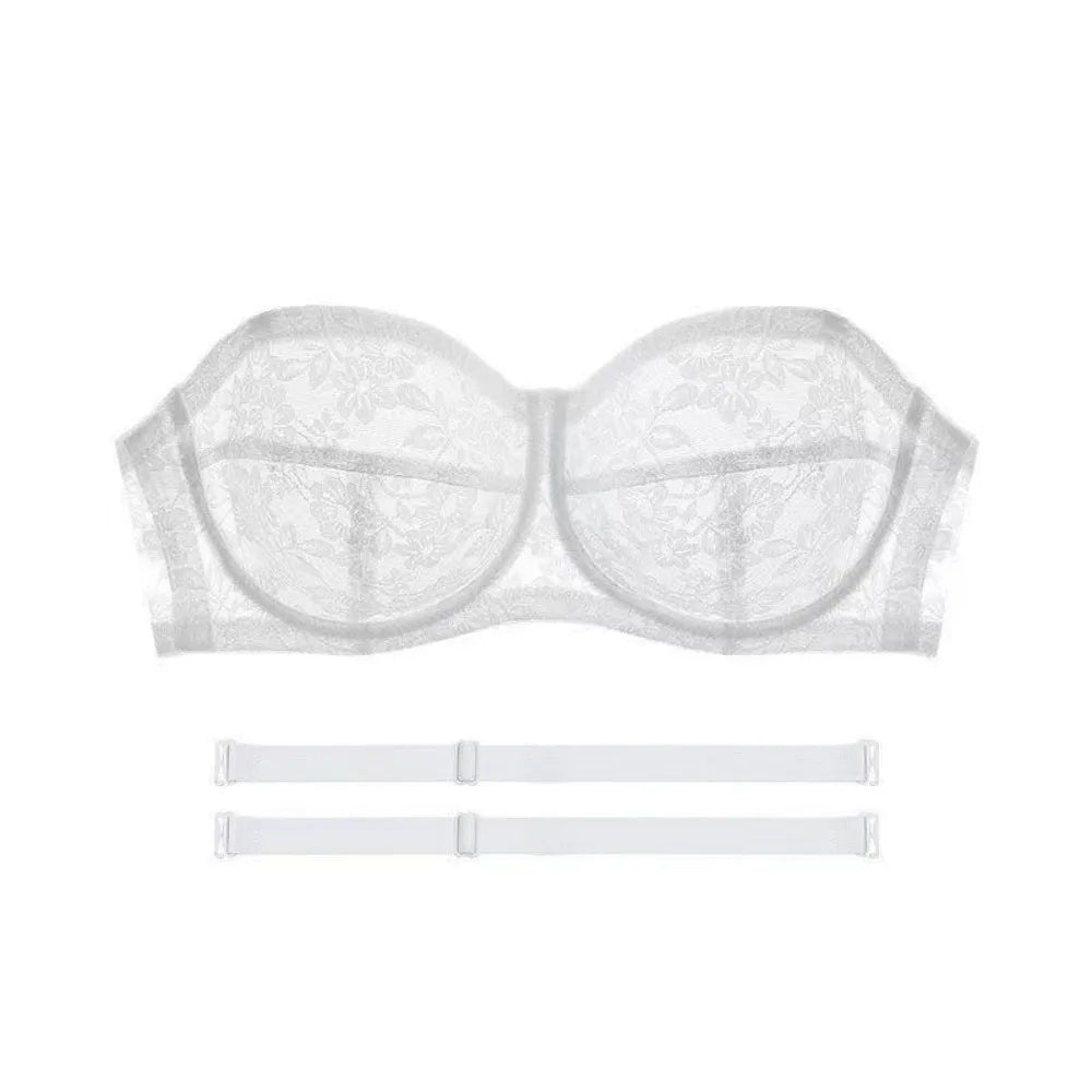 Mesh Thin Lace Transparent Bra Close-fitting Shockproof Seamless Invisible Bra Anti-sagging Lingerie Push Up Underwear Wedding
