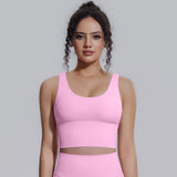 Women Summer Yoga Bra Underwear Shockproof Bra Sports Running Beautiful Back V Shaped Fitness Yoga Tank Top Bra with Chest Pad ﻿