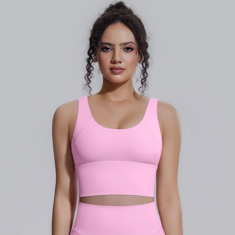 Women Summer Yoga Bra Underwear Shockproof Bra Sports Running Beautiful Back V Shaped Fitness Yoga Tank Top Bra with Chest Pad ﻿