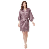 Personalised Sega Floral Wreath Robes Custom Bridal Robe Satin Wedding Bridesmaid Kimono Dressing Gown Bride to be Robe