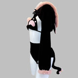 SENMHS Original Japanese Sweet Lolita Cat Girl Cosplay Set Women Kawaii Cat Paw Bikini with Hooded Bodysuit Photo Shoot Hallowee