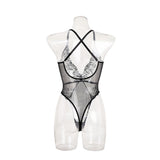 Lace Embroidery See Through Sexy Seductive Shapewear Bodysuit，Women's sexy dressing gowns, exotic costumes, erotic lingerie