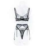 Krasapt New Embroidery 3 Items Sexy Lingerie Set Intimates Porn Female Underwear Uncensored Red Erotic Lingerie Sex Shop