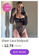 Sexy Lingerie Bodysuit Sheer Mesh Crotchless Romper Womens Shapewear Jumpsuit Romantic Nightwear See Through One Piece Teddy