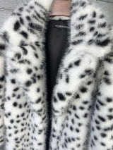 ZADORIN 130cm Long Thicken Lapel Cow Print White Brown Faux Fur Coat Woman Clothing Luxury Fluffy Jacket Winter Fur Coats Woman