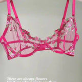 Sexy Sheer Lace Flower Embroidery Underwire Bra for Women, Large Breast Minimizer Anti‑Sagging Comfort Everyday Wear YEMOMO S‑XL