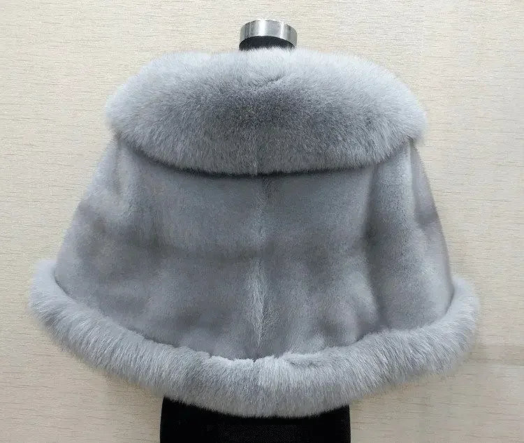 White Fur Shawl Women's  Jacket  Autumn Winter Faux Mink Fox Fur Dress Cheongsam Cloak Coats New 2026 Thicken Warm Short Outwear