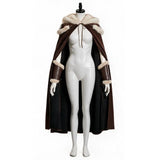 Women New Viking Barbarian Cape Goddess Warrior Plush Cape Retro Plush-Trimmed Hooded Cloak Set Medieval Retro Halloween Costume