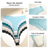 3PCS Women Seamless Panties Wavy Design Ultra-thin Panties Women Ice Silk Underwear Sexy Panty Low Waist G-string Female Solid