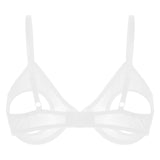 Women's Sheer Mesh Hollow Out Open Nipples Underwired Bra Tops  Push Up Unlined Bralette Bra Sexy Brassiere Balconette Underwear