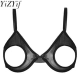 Women's Sheer Mesh Hollow Out Open Nipples Underwired Bra Tops  Push Up Unlined Bralette Bra Sexy Brassiere Balconette Underwear