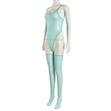 Toucheart Erotic Dress with Leg Socks Mesh See-through Patchwork Seductive Body Shaping Backless Women Intimate Hollow Dress Set