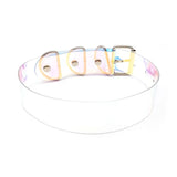 30MM Goth Sexy Rose Gold Letters Custom Collar Choker Necklaces Men Women BDSM Role Age Cosplay Chocker Customized Jewelry