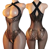Babydolls Sexy Adult Open Crotch Body Stockings Female Black Women Fishnet Lingerie Underwear Transparent Bodysuit Costumes