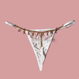 Sexy Women Custom Thong with Letter Metal 12 Constellations Body Waist Chain Jewelry Panties Girl Personalize Underwear Gift