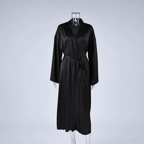 Simulated Silk Lace Splicing Pajamas 2026 Spring New Sexy Nightgown Lace-Up Robe Two-Piece Set Women's Home Wear