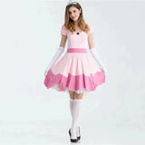 Carnival Halloween Lady Peach Princess Queen Costume Birthday Party Pink Dress Outfit Cosplay Fancy Party Dress