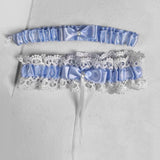 Women Lace Bow Silky Smooth Satin Elastic Thigh Strap Garter Belt Sexy Thigh Bands Party Bride Leg Garter Cosplay Tea Time