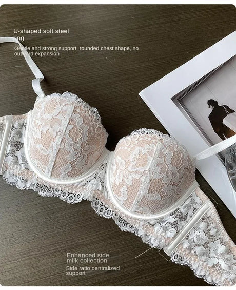 Women 1/2 Cup Lace Bra Sexy Floral Underwire Underwear Ladies Push Up Bras Female Comfortable Bra Half Cup Brassiere Lingerie