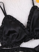 Pajama Sets Patchwork Lace Robe Sets With Bra Satin Sexy Underwear Set Woman 3 Pieces Sleepwear Sets Bathrobes 2023 Nightwear