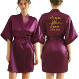 Personalized Robe for Bride Bridesmaid with Name and Date Birthday Party Gown Add Any Text Bathrobe - Customizable Gifting